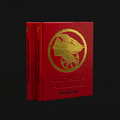 Father Figure: The Book Legacy Edition — includes First Edition and Legacy Edition hardcovers, red cover with gold debossed profile, a collaboration between Mendy and Jon Bellion